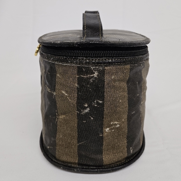 Fendi Vintage FF Vanity Bag in Pequin Stripe with Gold Hardware - Picture 7 of 13
